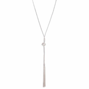 Chain Tassel & Knotted Lariat Necklace