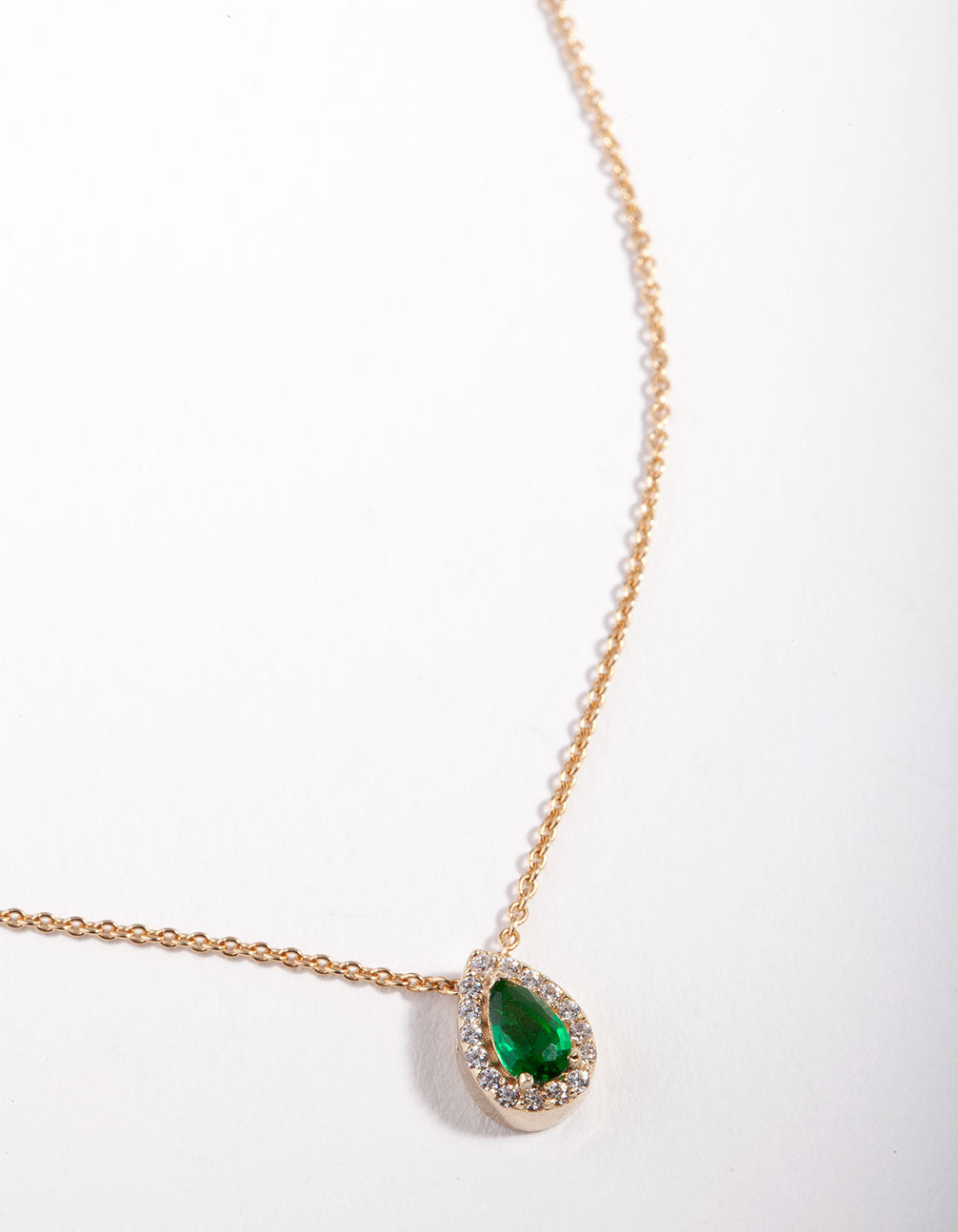 Green Pear Halo Necklace