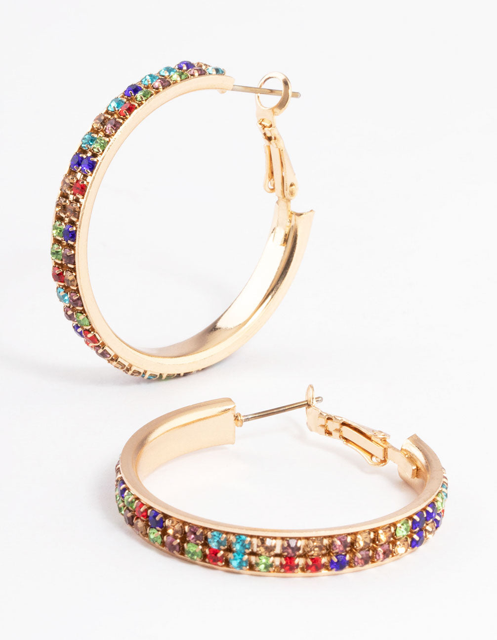 Medium Double Cupchain Hoop Earrings