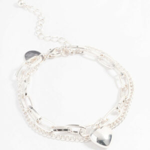 Layered Chain Heart Bracelet