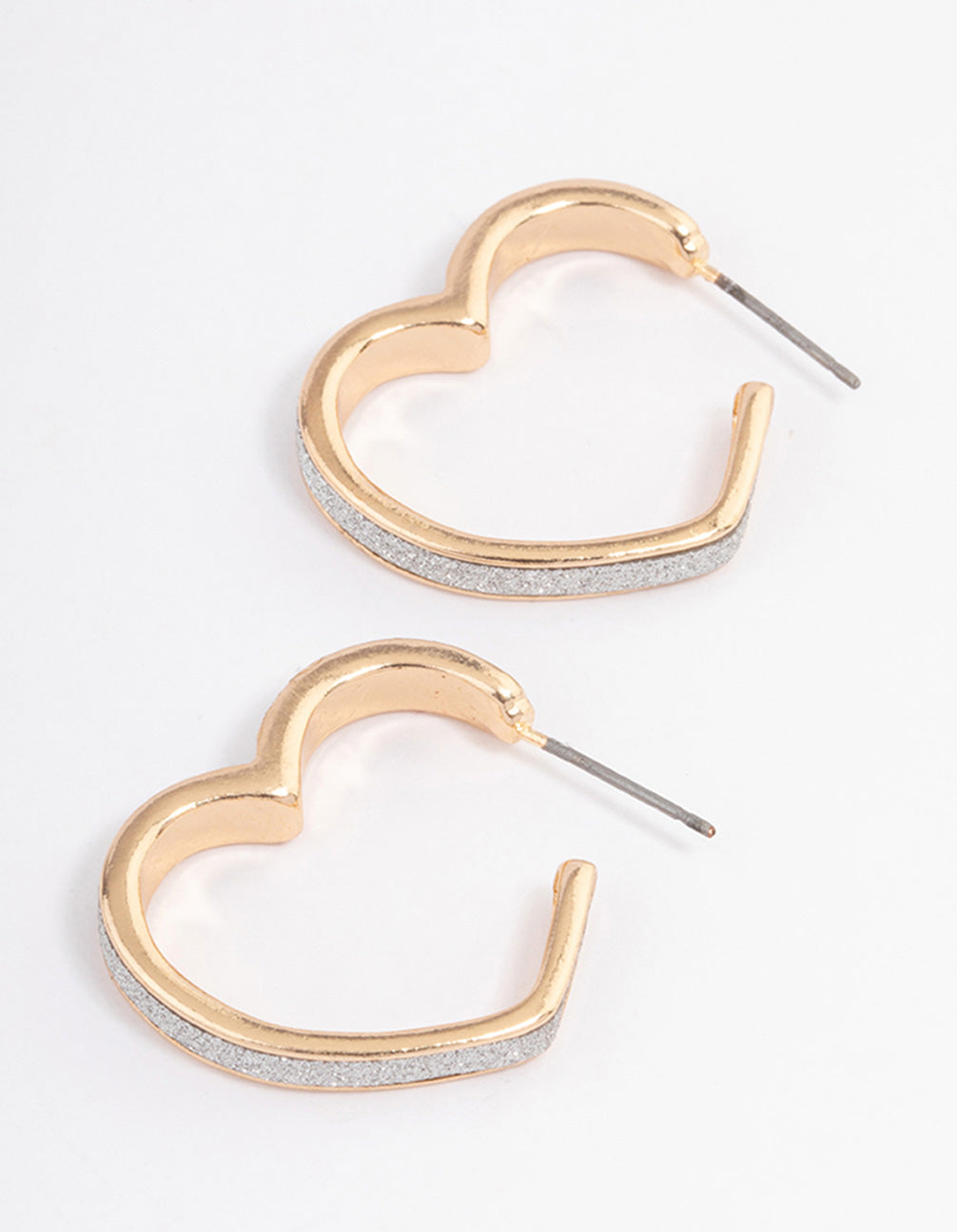 Glitter Heart Hoop Earrings