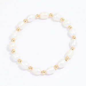 Beaded & Freshwater Pearl Stretch Bracelet