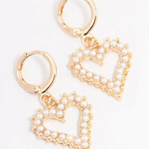 Pearl Heart Drop Earrings