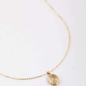 Antique Etched Locket Pendant Necklace