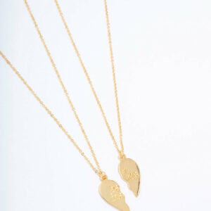 Best Friend Heart Pendant Necklace Pack