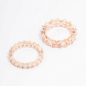 Rose Flower Stacking Ring Set