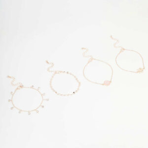 Rose Tassel Bracelet 4-Pack