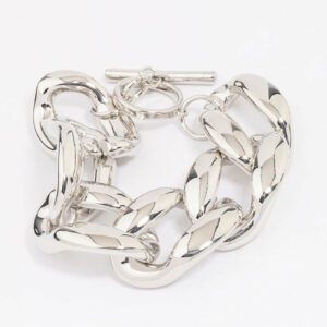 Rhodium Chunky Short Chain Bracelet