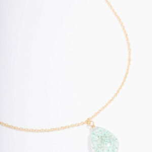 Resin Flower Pendant Necklace