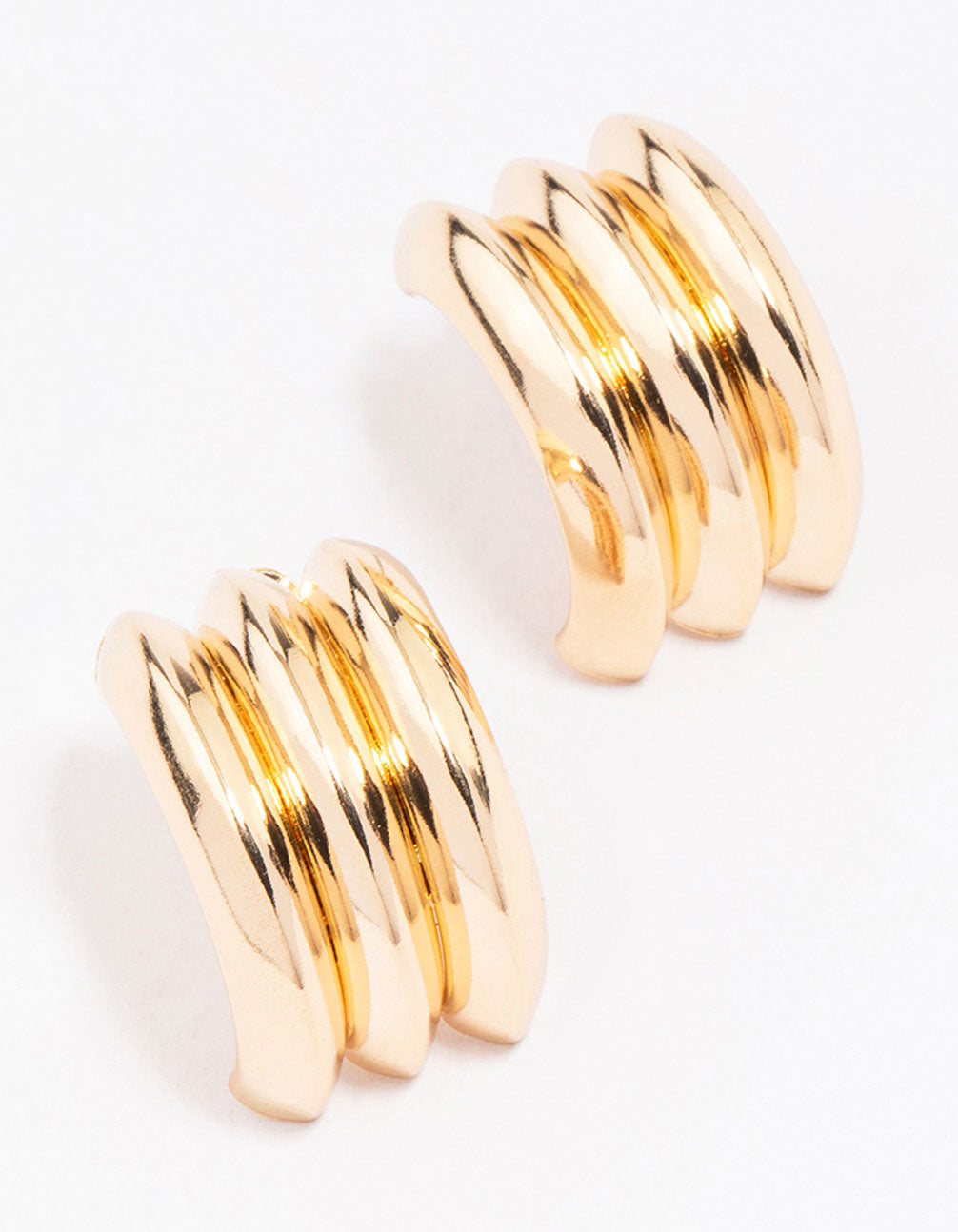 Ribbed Barrel Stud Earrings