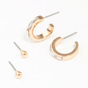 Rectangular Hoop & Stud Earring Pack