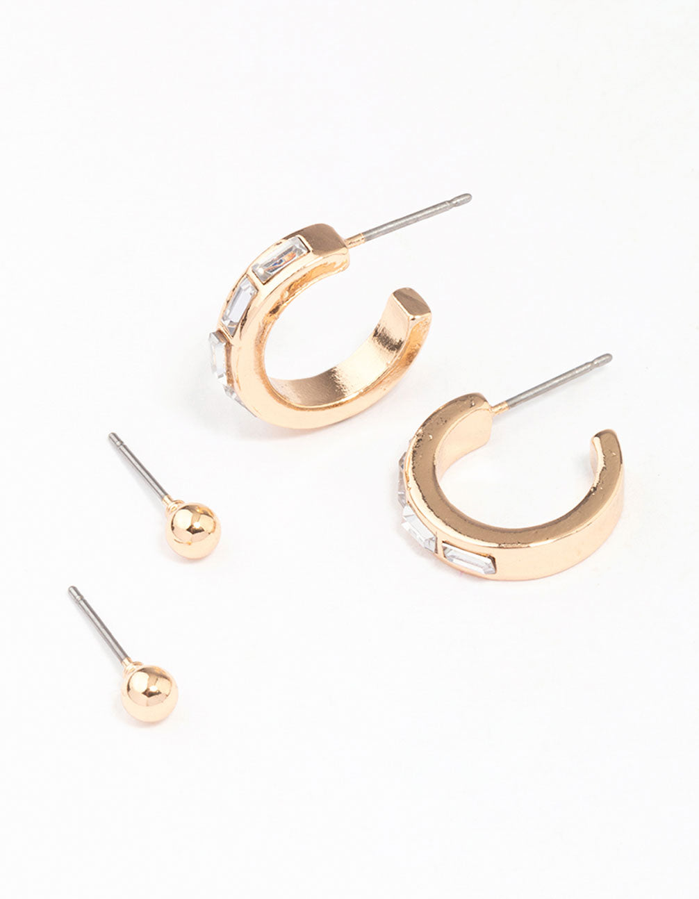 Rectangular Hoop & Stud Earring Pack