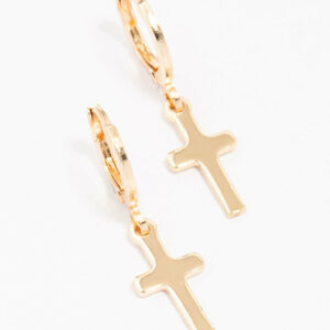 Plain Cross Hoop Earrings