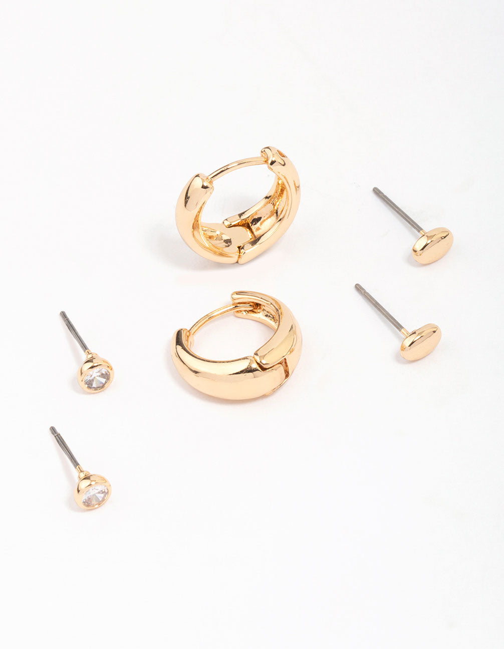 Mixed Simple Stud & Hoop Earring 3-Pack