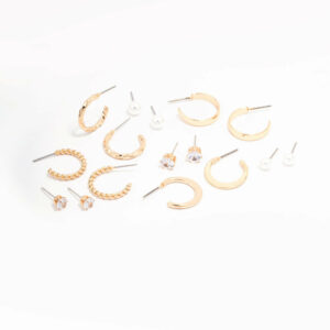 Pearl Mixed Hoop & Stud Earring 8-Pack
