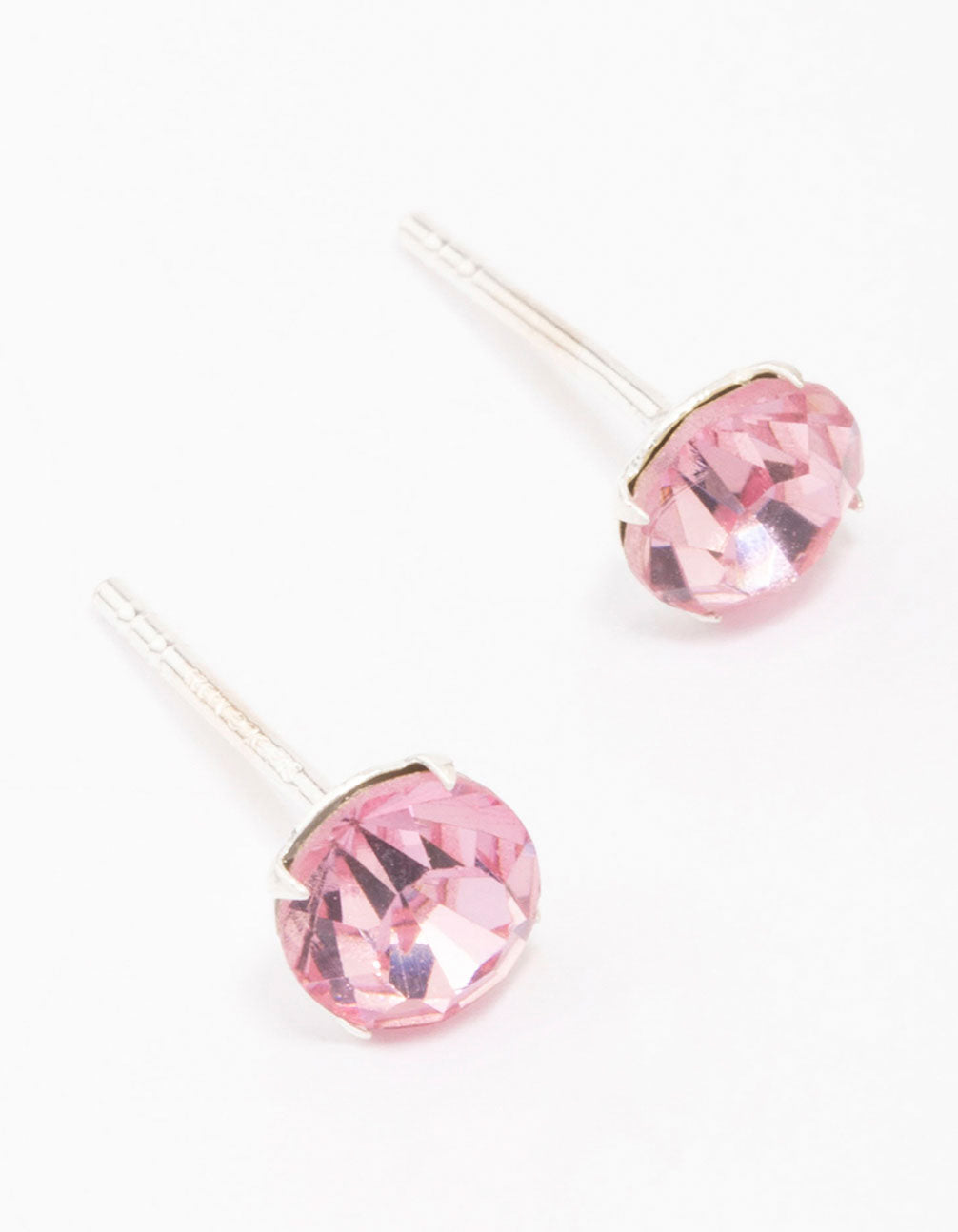 Pink Czech Crystal Small Stud Earrings