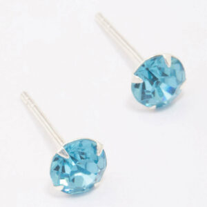 Blue Czech Crystal Small Stud Earrings