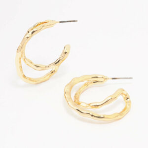 Textured Cross Over Hoop Earrings