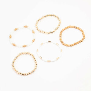 & Wooden Beaded Bracelet 5-Pack