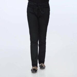 Black Belted Denim Pant PS1541