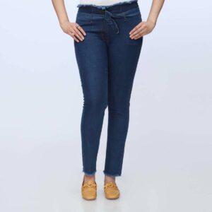 Blue Belted Denim Pant PS1541