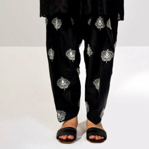 Black Embroidered Cambric Shalwar PS3530